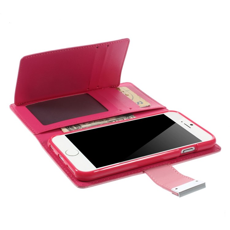 Mercury GOOSPERY Rich Diary Leather Wallet Case for iPhone 6s 6 4.7 inch - Pink-6