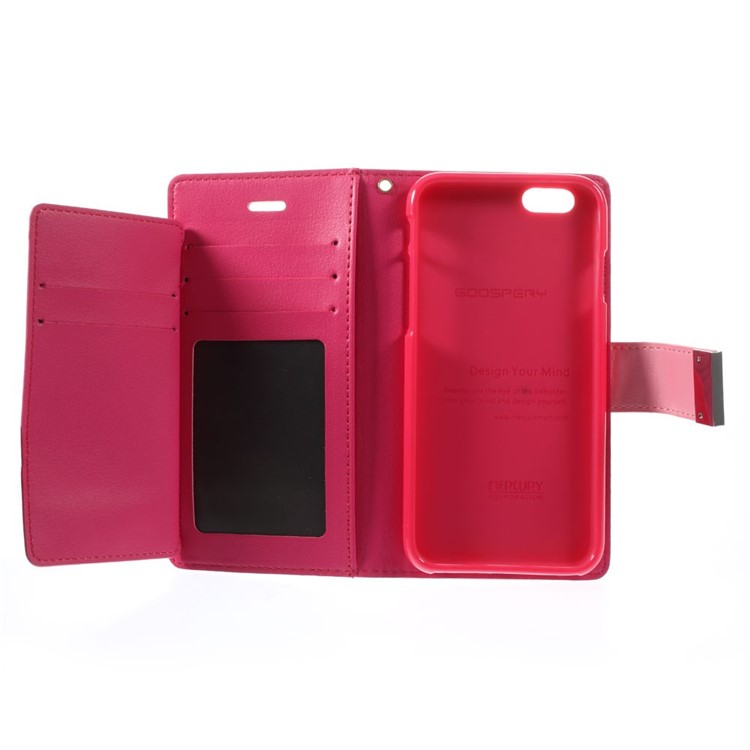 Mercury GOOSPERY Rich Diary Leather Wallet Case for iPhone 6s 6 4.7 inch - Pink-7
