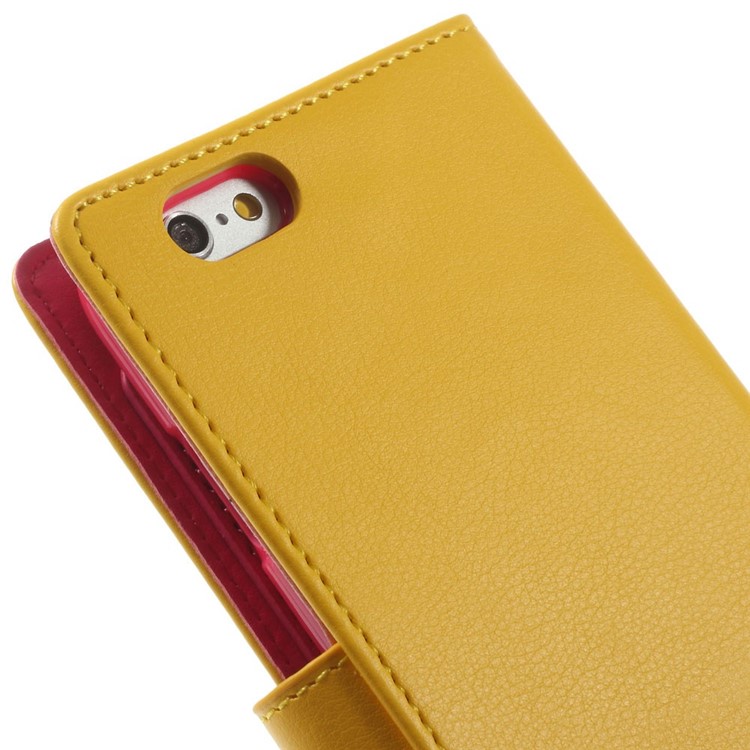 Mercury GOOSPERY Rich Diary Leather Wallet Cover for iPhone 6s 6 4.7 inch - Yellow-10