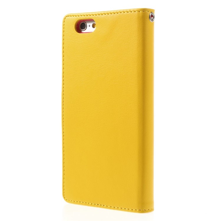 Mercury GOOSPERY Rich Diary Leather Wallet Cover for iPhone 6s 6 4.7 inch - Yellow-2