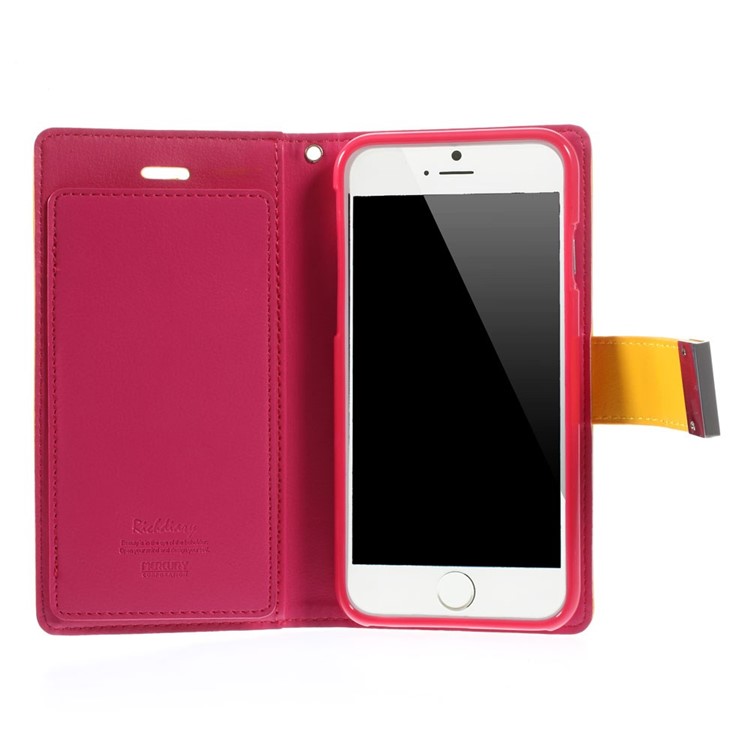 Mercury GOOSPERY Rich Diary Leather Wallet Cover for iPhone 6s 6 4.7 inch - Yellow-4