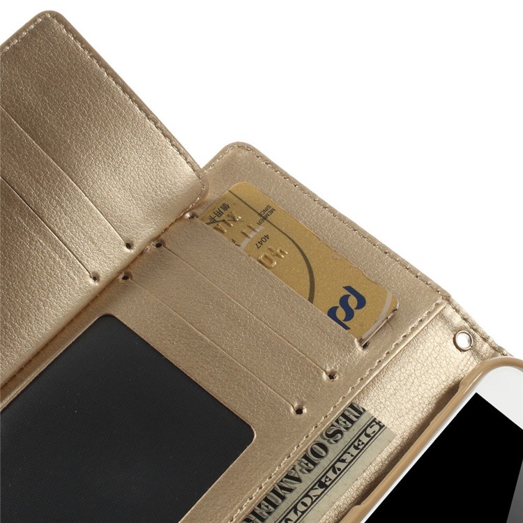 Mercury GOOSPERY Rich Diary Wallet Leather Magnetic Case for iPhone 6 4.7 inch - Champagne-8