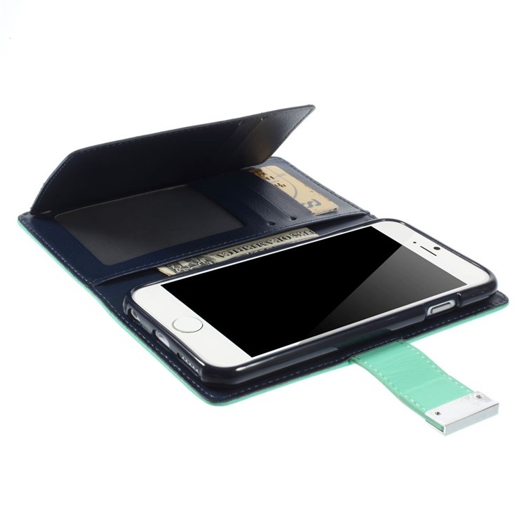 Mercury GOOSPERY Rich Diary PU Leather Magnetic Case for iPhone 6s 6 4.7 inch - Cyan-6