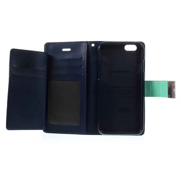 Mercury GOOSPERY Rich Diary PU Leather Magnetic Case for iPhone 6s 6 4.7 inch - Cyan-7