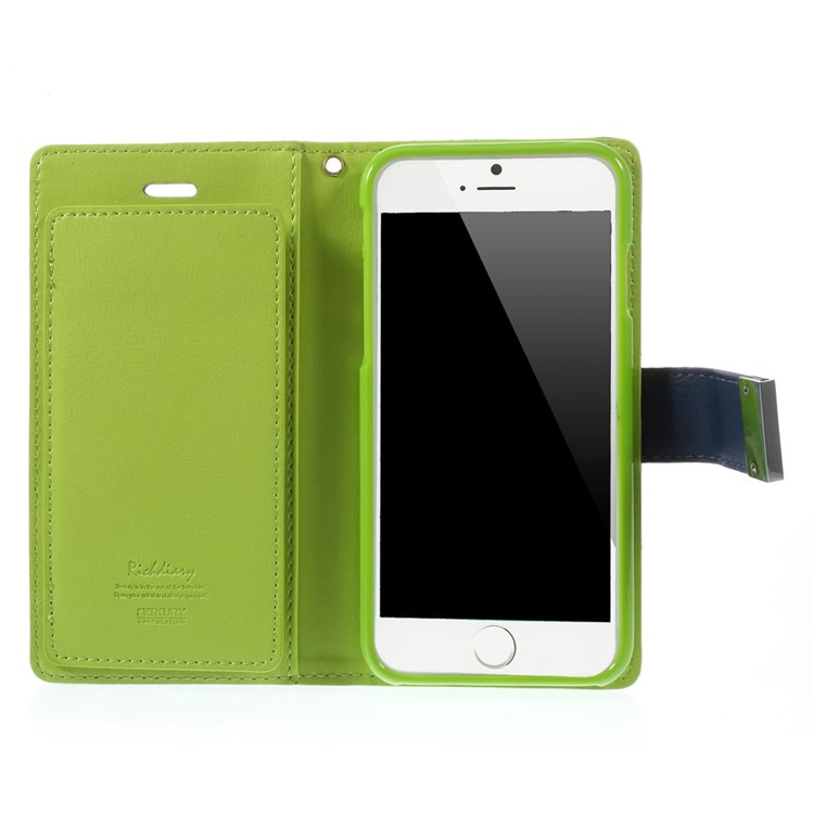 Mercury GOOSPERY Rich Diary PU Leather Cover for iPhone 6 6s 4.7 inch - Dark Blue-4