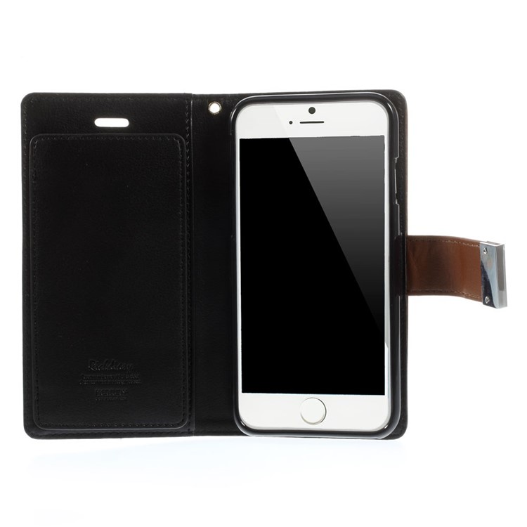 Mercury GOOSPERY Rich Diary Leather Magnetic Case for iPhone 6 6s 4.7 inch - Brown-4