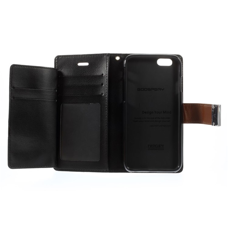 Mercury GOOSPERY Rich Diary Leather Magnetic Case for iPhone 6 6s 4.7 inch - Brown-7