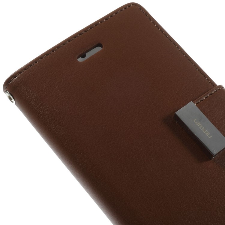 Mercury GOOSPERY Rich Diary Leather Magnetic Case for iPhone 6 6s 4.7 inch - Brown-9