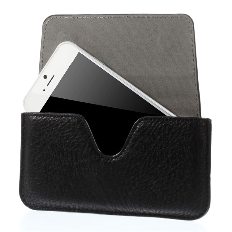 Black Elephant Skin Texture Leather Pouch Case w/ Belt Loop for iPhone 6s / 6 4.7 inch-4