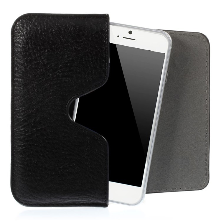 Black Elephant Skin Texture Leather Pouch Case w/ Belt Loop for iPhone 6s / 6 4.7 inch-5