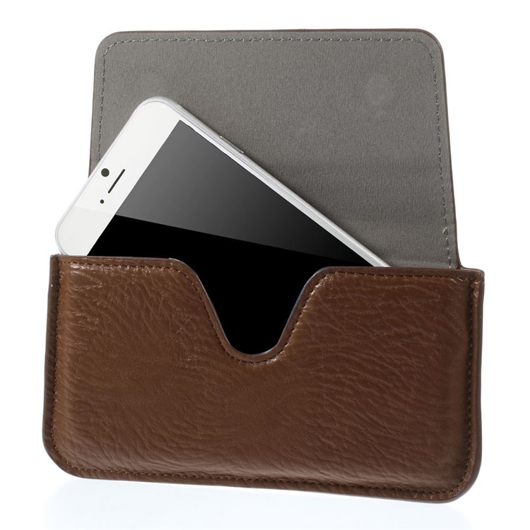 Brown for iPhone 6s / 6 4.7 inch Elephant Skin Texture Leather Case Pouch w/ Belt Loop-4
