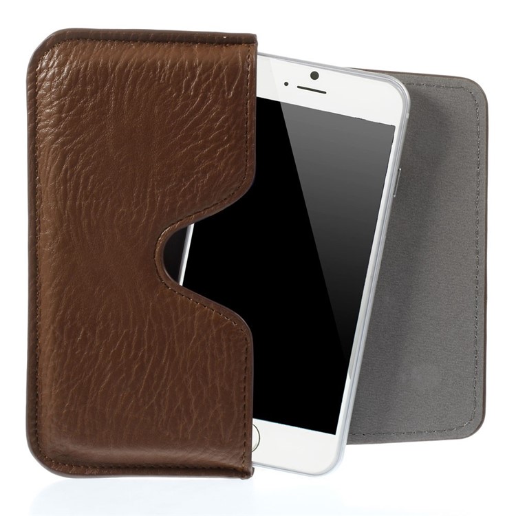 Brown for iPhone 6s / 6 4.7 inch Elephant Skin Texture Leather Case Pouch w/ Belt Loop-5
