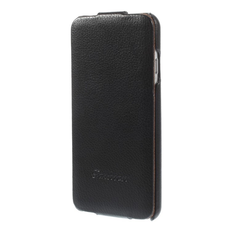 Litchi Texture Genuine Leather Flip Case for iPhone 6s / 6 4.7-inch - Black-2
