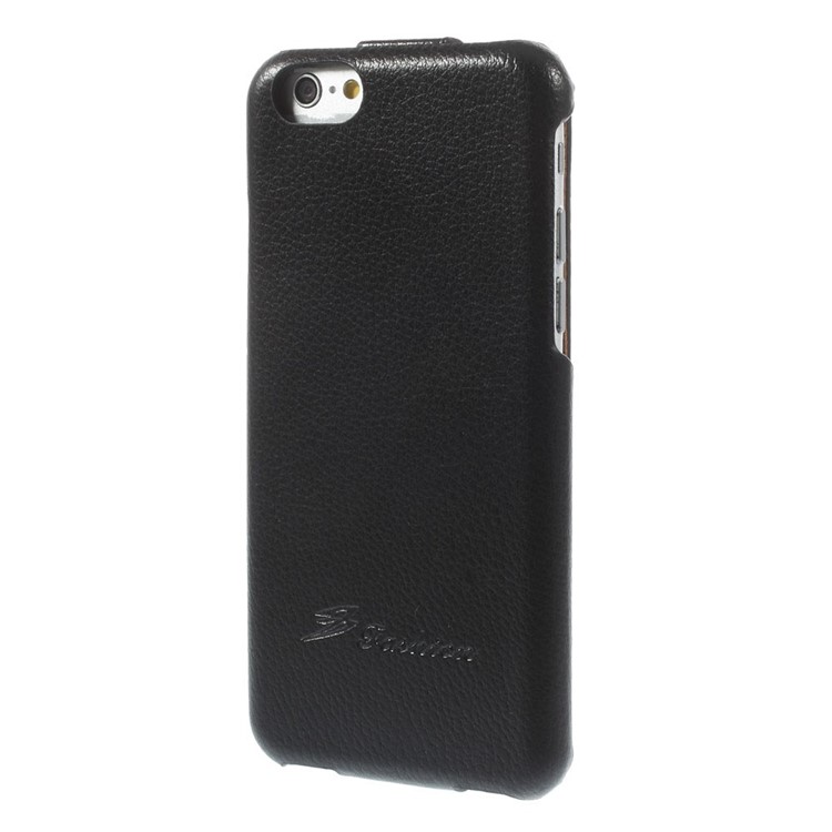 Litchi Texture Genuine Leather Flip Case for iPhone 6s / 6 4.7-inch - Black-3
