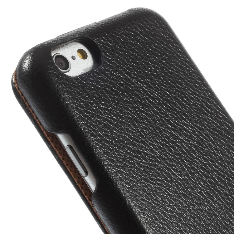 Litchi Texture Genuine Leather Flip Case for iPhone 6s / 6 4.7-inch - Black-6