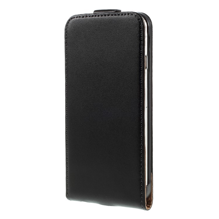 Genuine Split Leather Vertical Flip Cover for iPhone 6s / 6 4.7-inch - Black-2