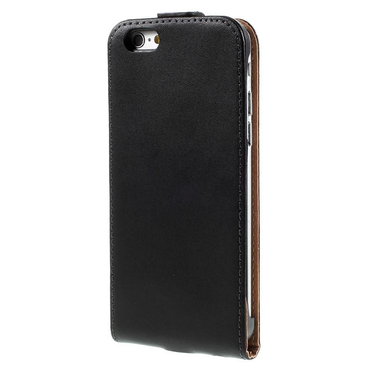 Genuine Split Leather Vertical Flip Cover for iPhone 6s / 6 4.7-inch - Black-3