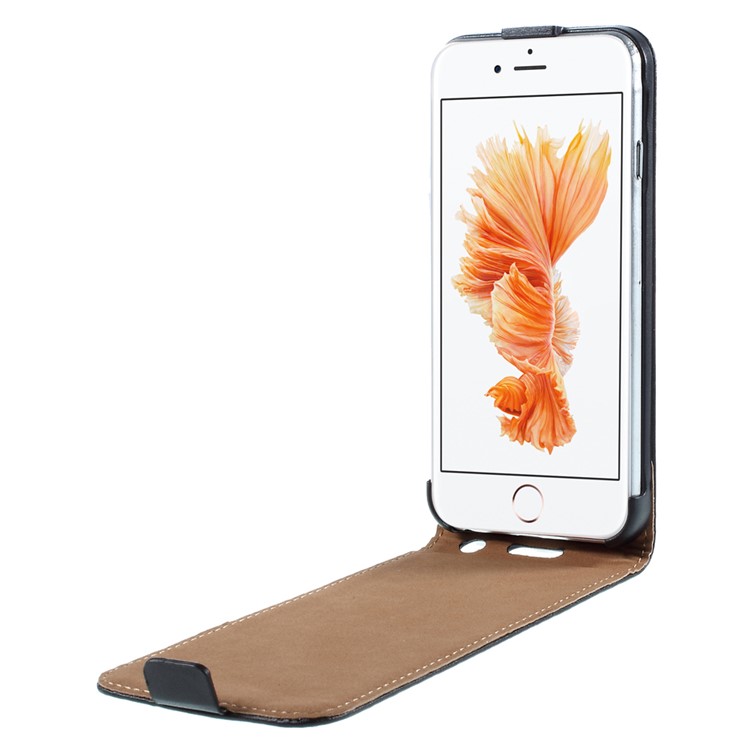 Genuine Split Leather Vertical Flip Cover for iPhone 6s / 6 4.7-inch - Black-5