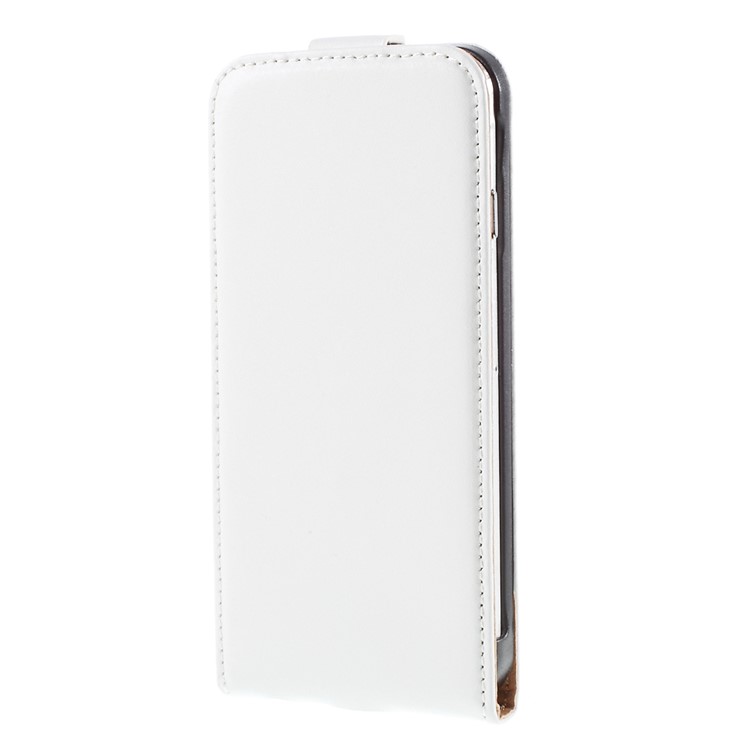 Genuine Split Leather Vertical Flip Cover for iPhone 6s / 6 4.7-inch - White-2
