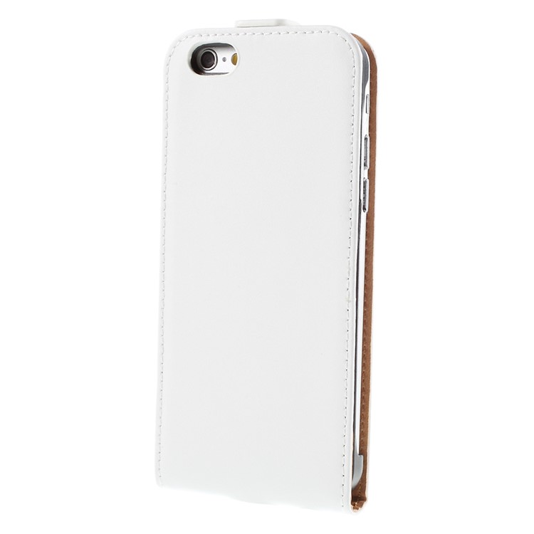 Genuine Split Leather Vertical Flip Cover for iPhone 6s / 6 4.7-inch - White-3