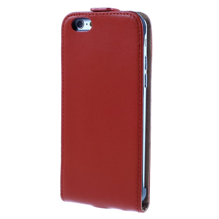 Genuine Split Leather Vertical Flip Cover for iPhone 6s / 6 4.7-inch - Red-3