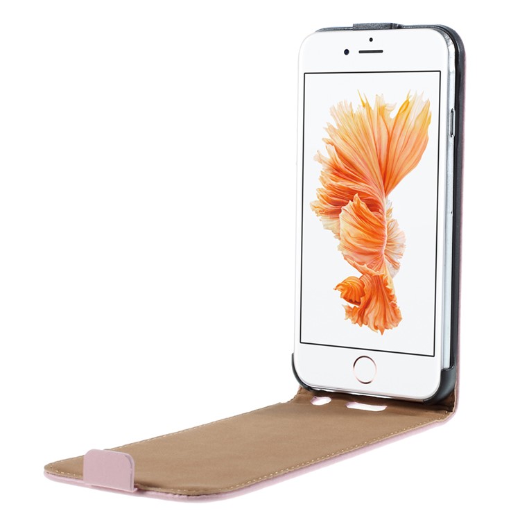 Genuine Split Leather Vertical Flip Case for iPhone 6s / 6 4.7-inch - Pink-5