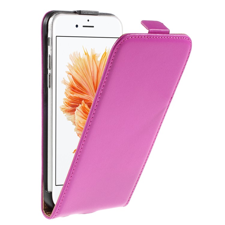 Genuine Split Leather Vertical Flip Case for iPhone 6s / 6 4.7-inch - Magenta-1