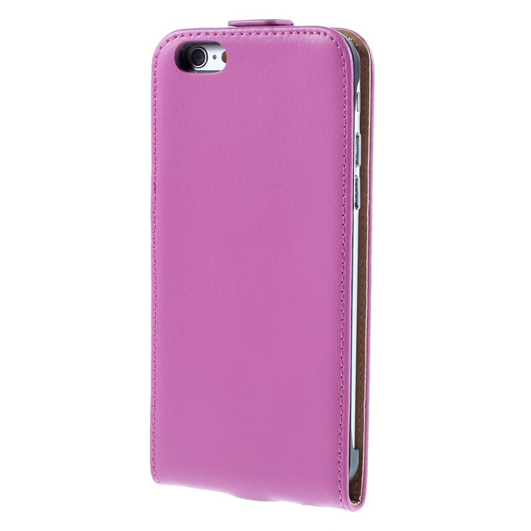 Genuine Split Leather Vertical Flip Case for iPhone 6s / 6 4.7-inch - Magenta-3
