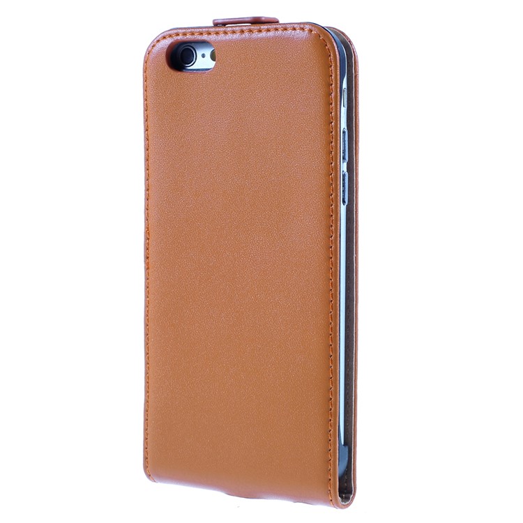 Genuine Split Leather Vertical Flip Case for iPhone 6s / 6 4.7-inch - Orange-3