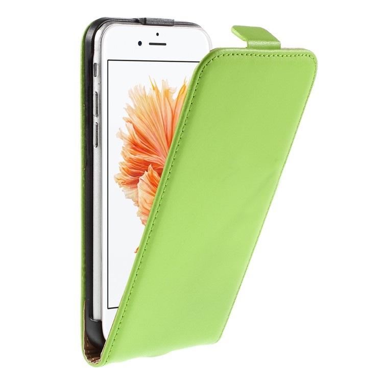 Genuine Split Leather Vertical Flip Shell for iPhone 6s / 6 4.7-inch - Green-1
