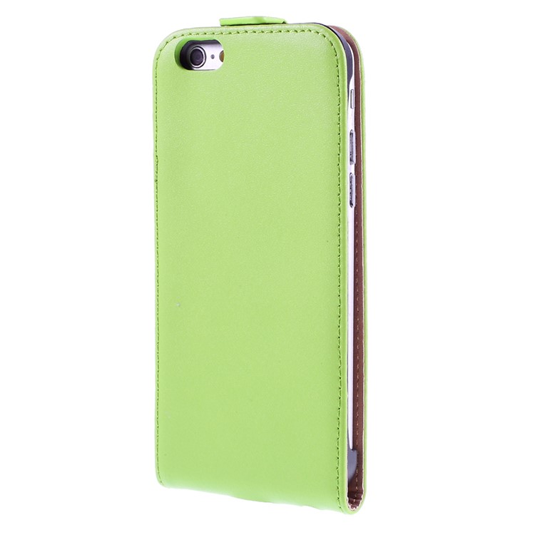 Genuine Split Leather Vertical Flip Shell for iPhone 6s / 6 4.7-inch - Green-3