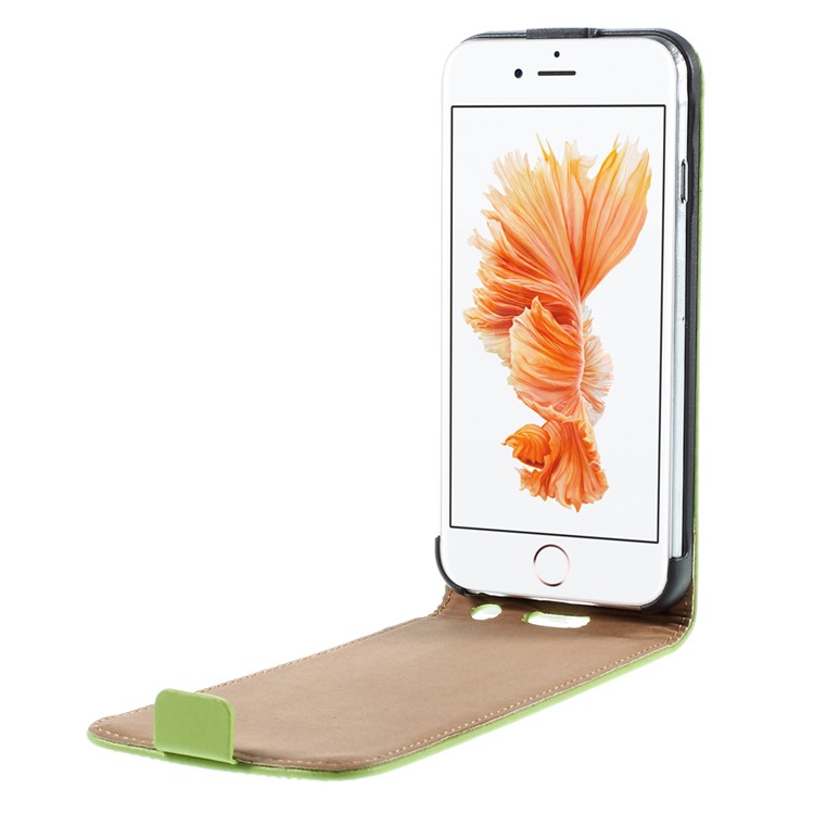 Genuine Split Leather Vertical Flip Shell for iPhone 6s / 6 4.7-inch - Green-5