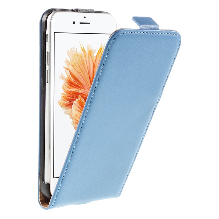 Genuine Split Leather Vertical Flip Shell for iPhone 6s / 6 4.7-inch - Blue-1