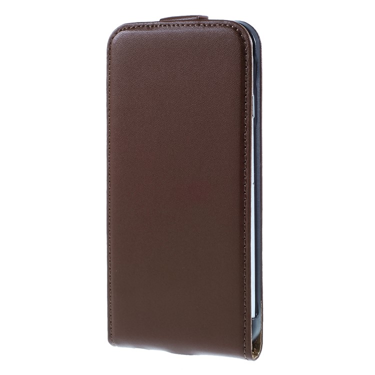 For iPhone 6s / 6 4.7-inch Vertical Genuine Split Leather Phone Case - Brown-2