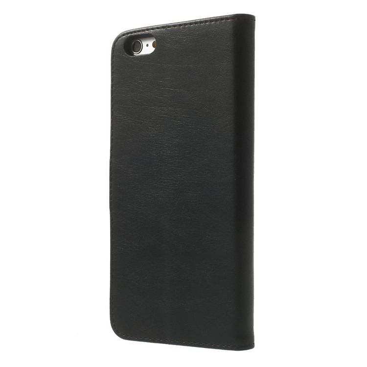 Retro Style Leather Wallet Bracket Case for iPhone 6s Plus / 6 Plus 5.5 inch - Black-2