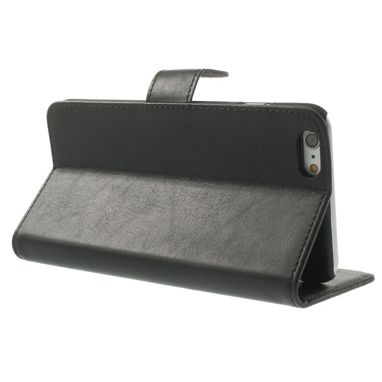 Retro Style Leather Wallet Bracket Case for iPhone 6s Plus / 6 Plus 5.5 inch - Black-4