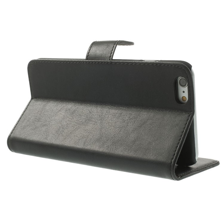 Retro -stil Leder -brieftasche Leder -telefonhülle Für Iphone 6s Plus / 6 Plus 5,5 Zoll - Schwarz-4