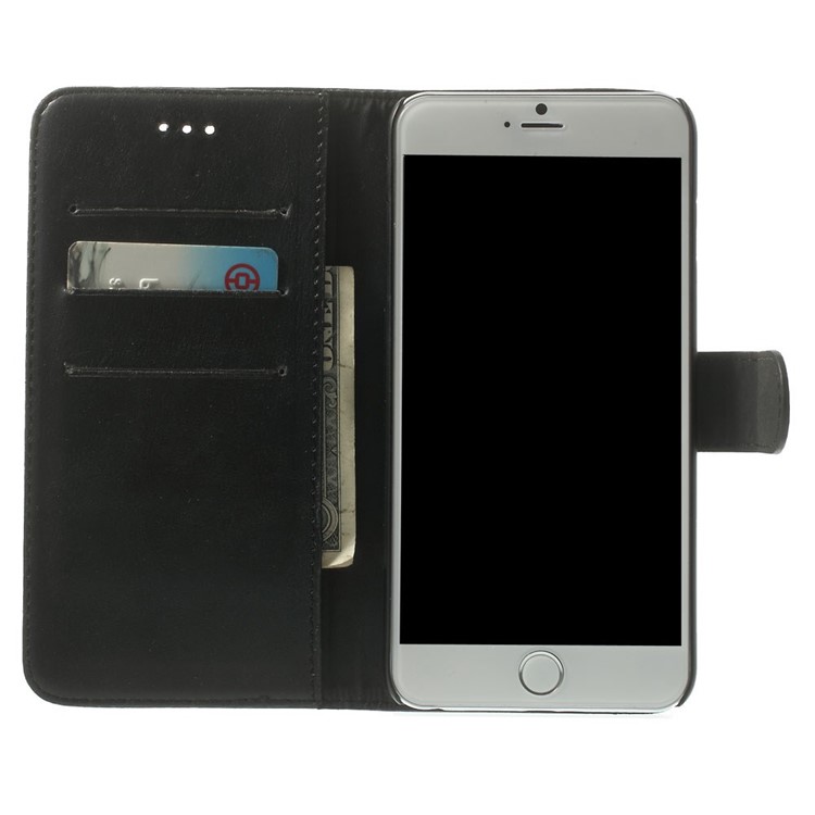 Retro Style Leather Wallet Bracket Case for iPhone 6s Plus / 6 Plus 5.5 inch - Black-5