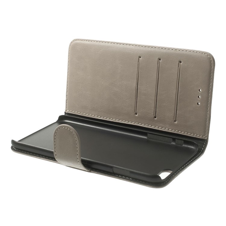 Retro Style Leather Wallet Bracket Case for iPhone 6s Plus / 6 Plus 5.5 inch - Grey-10