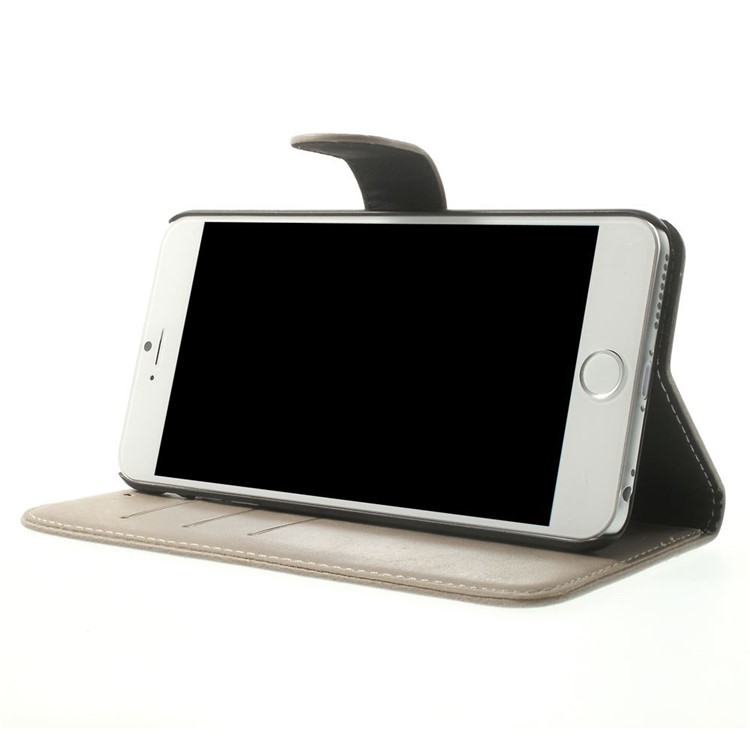 Retro Style Leather Wallet Bracket Case for iPhone 6s Plus / 6 Plus 5.5 inch - Grey-3