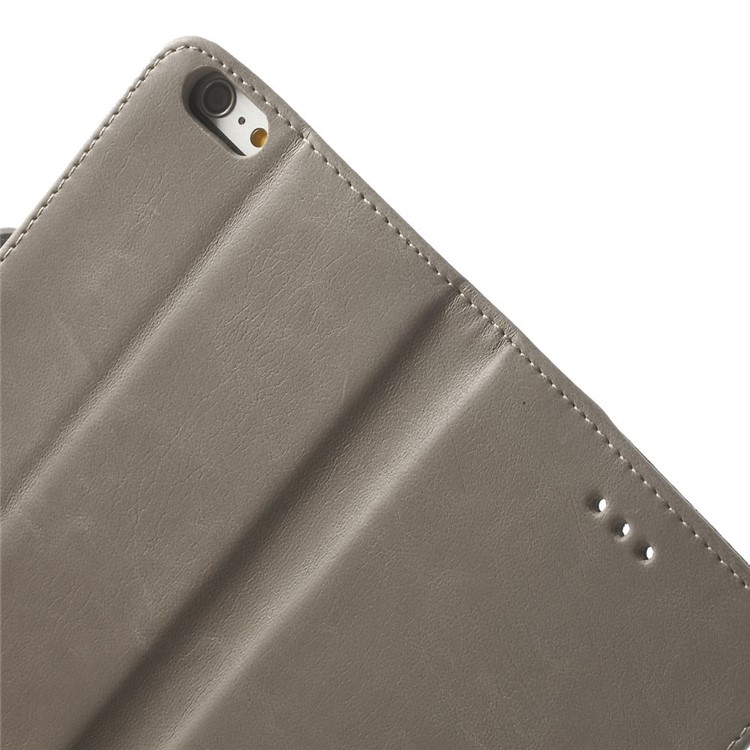 Retro Style Leather Wallet Bracket Case for iPhone 6s Plus / 6 Plus 5.5 inch - Grey-7