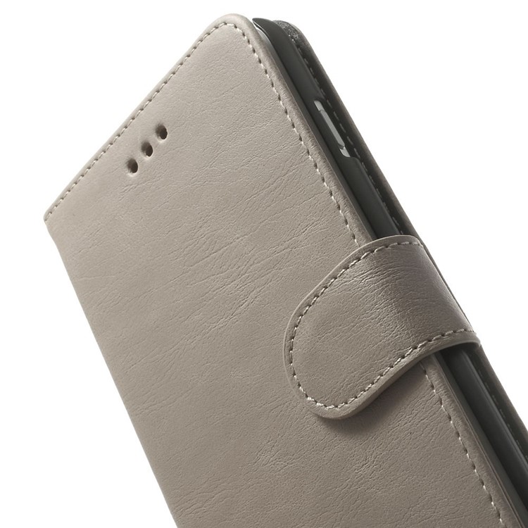 Retro Style Leather Wallet Bracket Case for iPhone 6s Plus / 6 Plus 5.5 inch - Grey-8