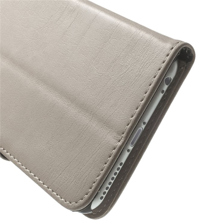 Retro Style Leather Wallet Bracket Case for iPhone 6s Plus / 6 Plus 5.5 inch - Grey-9