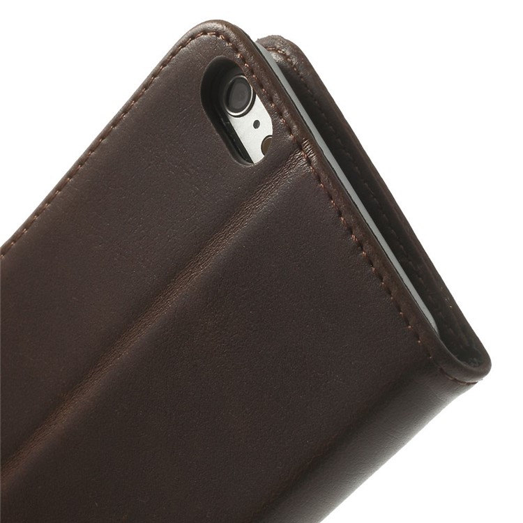 Retro Style Leather Wallet Bracket Cover for iPhone 6s Plus / 6 Plus 5.5 inch - Coffee-10