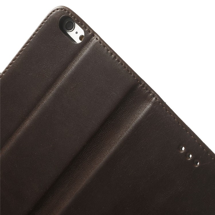 Retro Style Leather Wallet Bracket Cover for iPhone 6s Plus / 6 Plus 5.5 inch - Coffee-7