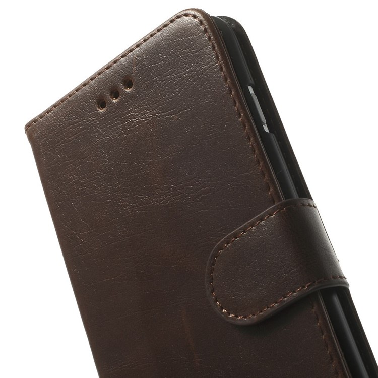 Retro Style Leather Wallet Bracket Cover for iPhone 6s Plus / 6 Plus 5.5 inch - Coffee-8