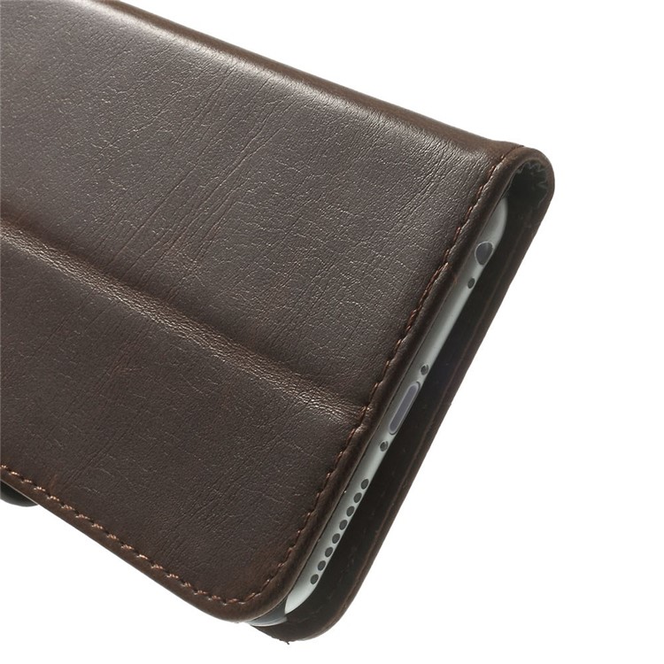 Retro Style Leather Wallet Bracket Cover for iPhone 6s Plus / 6 Plus 5.5 inch - Coffee-9