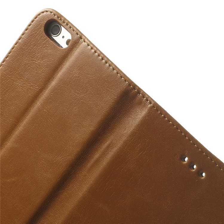 Retro Style Leather Wallet Bracket Cover para iPhone 6s Plus / 6 Plus 5.5 inch - Castanho-7