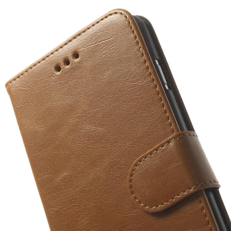 Retro Style Leather Wallet Bracket Cover para iPhone 6s Plus / 6 Plus 5.5 inch - Castanho-8