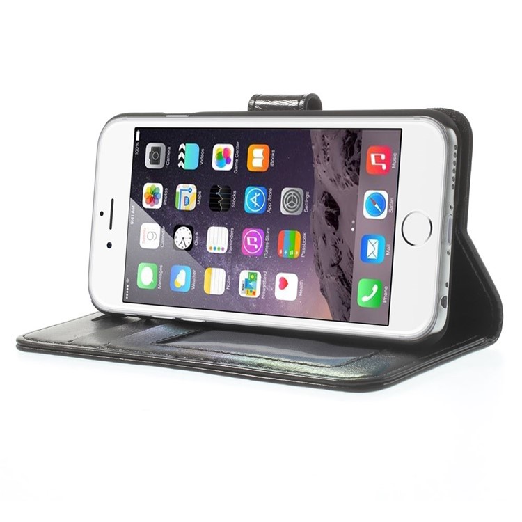 Crazy Horse Wallet Leather Stand Case for iPhone 6s / 6 4.7 inch - Black-3